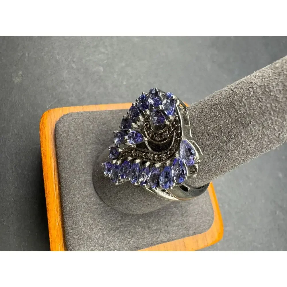 STS Chuck Clemency 925 Sterling Silver Tanzanite Gemstone Ring Size 10